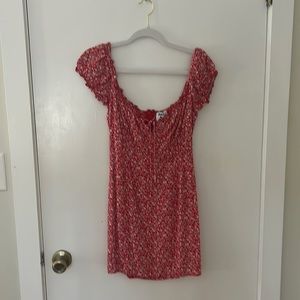short red floral princess polly dress